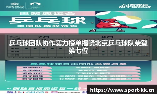 乒乓球团队协作实力榜单揭晓北京乒乓球队荣登第七位